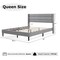Costway Queen/Twin Bed Frame with Wingback Headboard Linen Upholstered Platform Bed Grey